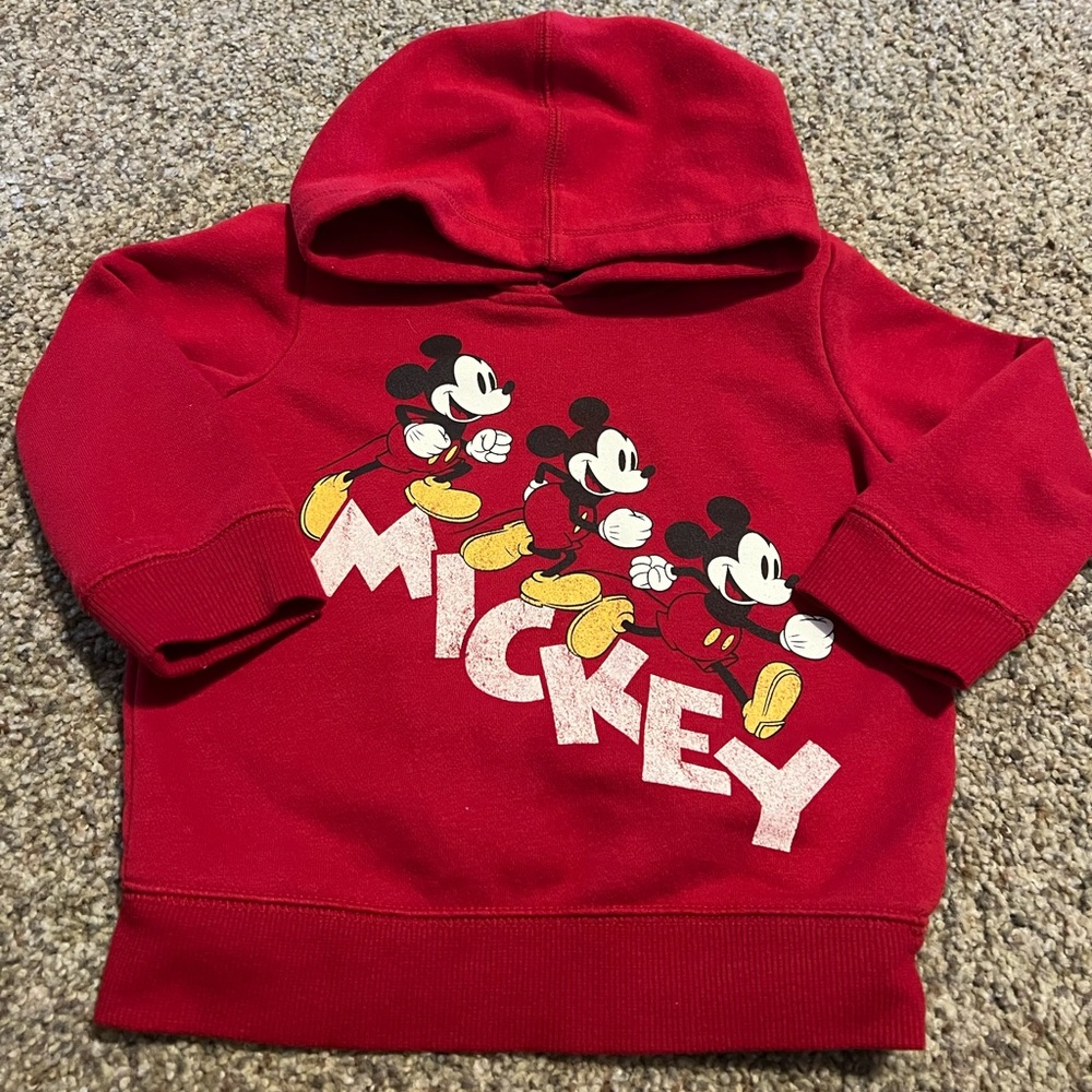 Mickey Mouse Red Hooded Sweatshirt 18 months